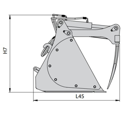 Benne preneuse 1400 mm pour tracteur  - CAM