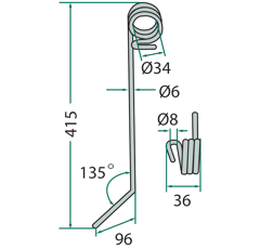 Griffe pour semoir HATZENBICHLER 9309380 adaptable
