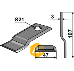Couteau pour faucheuse NEW HOLLAND 495.807 adaptable - Blacksteel©