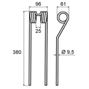Dent réversible pour faneuse CLAAS GW344/95 adaptable