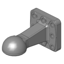 Kugelzugöse Kugel 80,Flanschmaß 130x130 mm, 8-Loch Schwarz Scharmüller