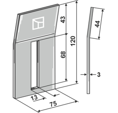 Rascador 120 x 75 mm para rodillos packer KVERNELAND|MALETTI 8006090 adaptable - BlackSteel©