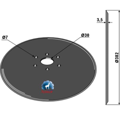 Disco liso Ø 380 x 3 mm para sembradora adaptable