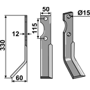 Fräsmesser Links 330 x 50 Forigo-Roteritalia Nachbau