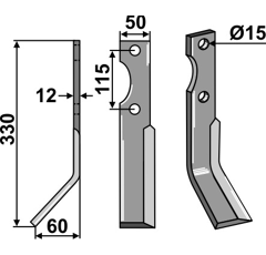 Fräsmesser Links 330 x 50 Forigo-Roteritalia Nachbau