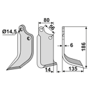 Fräsmesser - rechts MAS10R Maschio, Zappator by Muzzi
