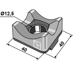 Pièce de serrage pour faneuse MASSEY FERGUSON FEL161379 adaptable - BlackSteel©
