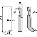 Fräsmesser Links 212 x 30 Brumital-Agris Nachbau