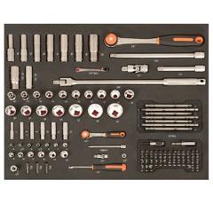 Werkstattwagen, 6 Schubladen, schwarz, inklusive Werkzeug, 198-tlg, BAHCO