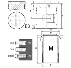Ensemble chemise/piston pour tracteur CASE IH 3139586R95 adaptable