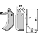 Fräsmesser Rechts 201 x 80 Muratori Nachbau