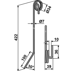 Striegelzinken Ø7mm - 93394 / 1909030019 | Hatzenbichler - Nachbau