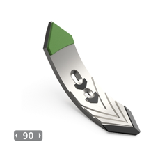 Soc de cultivateur avec plaquettes carbure, renfort acier et rechargement KVERNELAND KK 193570 R adaptable