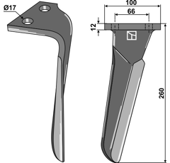 Dent herse droite Emy-Elenfer 2901276 adaptable - BlackSteel©