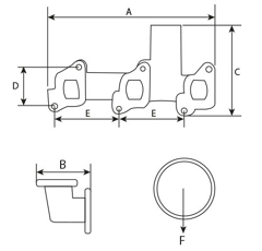 Colector de escape para tractor FORD C5NE9430E|81806041 adaptable