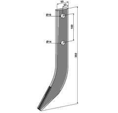 Fräshaken für Reihenfräse, Extreme aufgepanzert GRU14 Grimme, Gruse Nachbau