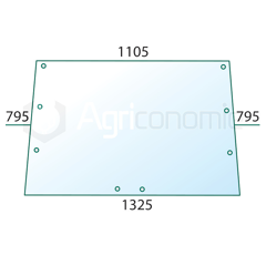 Pare-brise pour machine agricole CASE IH 520594 adaptable