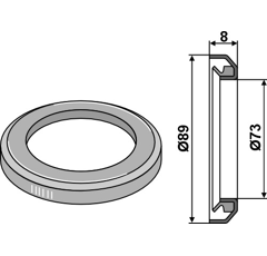 Bague frontale Ø 89 mm adaptable