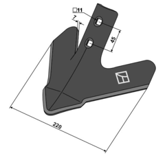 Soc triangulaire pour déchaumeur KÖCKERLING Allrounder 504032 adaptable - BlackSteel©