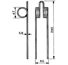 Dent 293 mm pour faneuse VICON-PZ adaptable