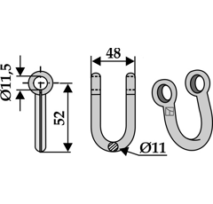 Manille 52x48 pour broyeur MASCHIO / GASPARDO adaptable - Blacksteel©