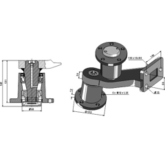Palier derecha con eje para descompactador GREAT PLAINS 601-209V adaptable - BlackSteel©