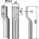 Rotorzinken re / li  225 x 50 Krone Nachbau
