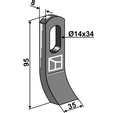 Schlegelmesser 103 mm für Mulcher S.M.A. 88.65 - Nachbau