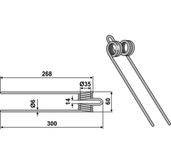 Heuwenderzinken Ø6 - PZ 9 | PZ-Zweegers - Nachbau