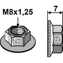 Sechskantmutter mit Flansch - M8x1,25