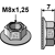 Sechskantmutter mit Flansch - M8x1,25