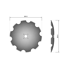 Disque crénelé ∅610x6 pour déchaumeur REGENT 3372300 adaptable