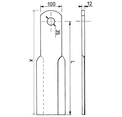 Fléau 410 mm pour broyeur GYRAX adaptable
