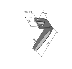 Dent droite pour herse rotative KUHN 52539400 adaptable