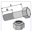 Boulon avec écrou de sécurité - M10x1x30 - 10.9