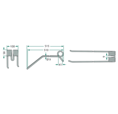 Schwaderzinken KUHN 57701700 GW135NM - Nachbau