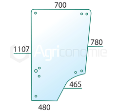 Vitre de porte pour machine agricole JOHN DEERE L57904 adaptable
