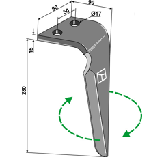 Kreiseleggenzinken 90x15-280 rechts SICMA 052701  Nachbau  