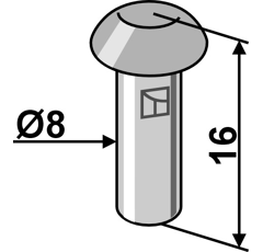 Halbrundniete Ø8x16 Nachbau  