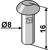 Halbrundniete Ø8x16 Nachbau  