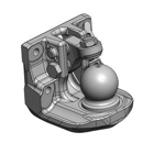 Flanschkugeleinsatz Kugel 80,Flanschmaß 140x80 mm, gefräst,  AGCO-Grau      