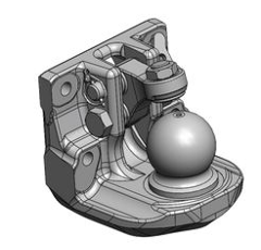 Flanschkugeleinsatz Kugel 80,Flanschmaß 140x80 mm, gefräst,  AGCO-Grau      