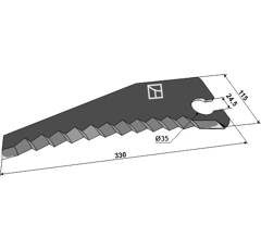 Lame pour presse à balle KRONE 238.356.0 adaptable - Blacksteel©