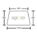 Vitre latérale droite - plate - teintée pour téléscopique JCB 827/30516 adaptable