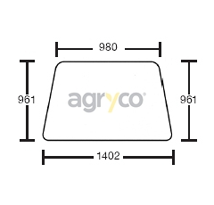 Vitre latérale droite - plate - teintée pour téléscopique JCB 827/20434 adaptable