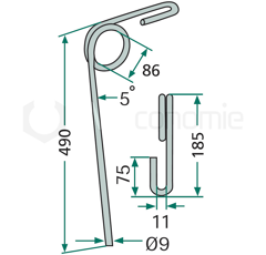 Peigne pour semoir VÄDERSTAD 400530 adaptable