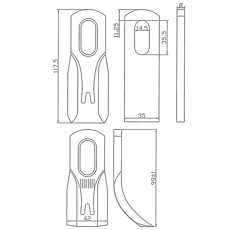 Fléau 99 mm pour broyeur ROUSSEAU FG000136D adaptable