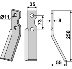 Rotorzinken,  Rechts 250 x 35 Simon Nachbau