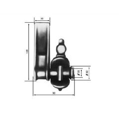 Gond déporté droit Ø 20 mm