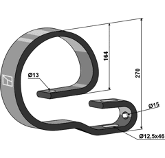 Resorte 45 x 12 mm HATZENBICHLER para escardadora 1909010001 adaptable
